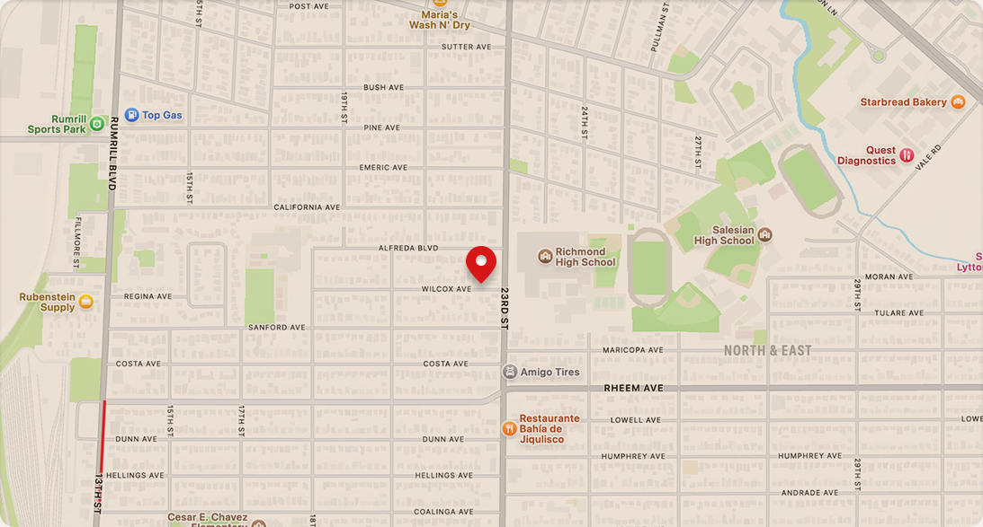 Map of 1247 23rd St, Richmond, CA, 94804